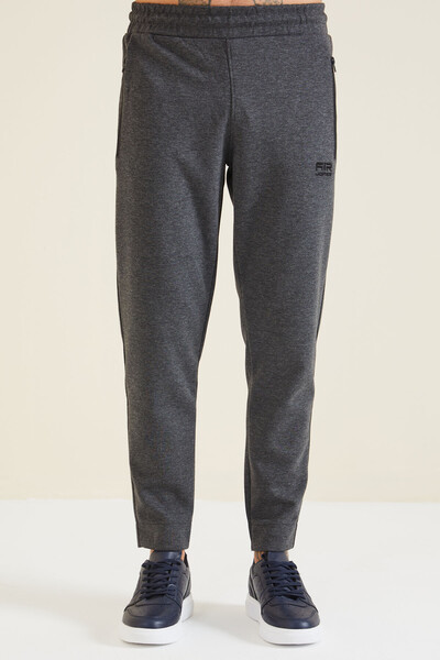 Tommylife Wholesale Barry Standard Fit Jogger Men's Sweatpants 84984 Anthracite Melange - Thumbnail