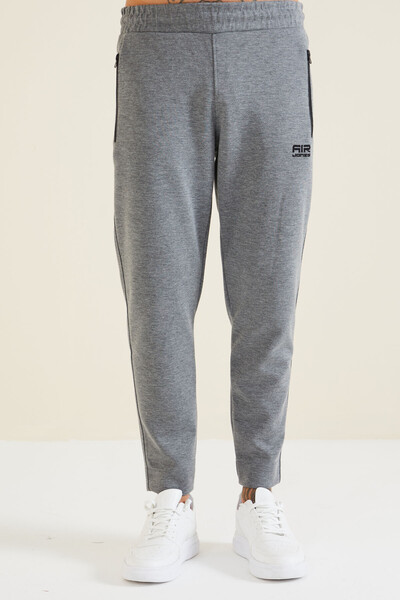 Tommylife Wholesale Barry Standard Fit Jogger Men's Sweatpants 84984 Gray Melange - Thumbnail