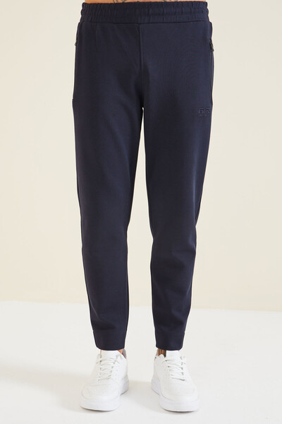 Tommylife Wholesale Barry Standard Fit Jogger Men's Sweatpants 84984 Navy Blue - Thumbnail