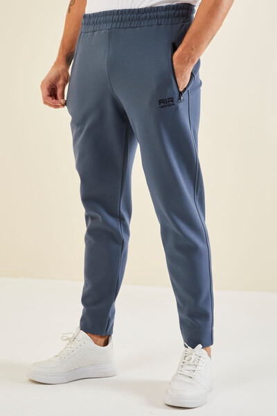 Tommylife Wholesale Barry Standard Fit Jogger Men's Sweatpants 84984 Petrol Blue - Thumbnail