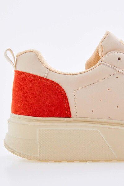 Tommylife Wholesale Beige - Terracotta Comfy Women's Sneakers - 89105 - Thumbnail