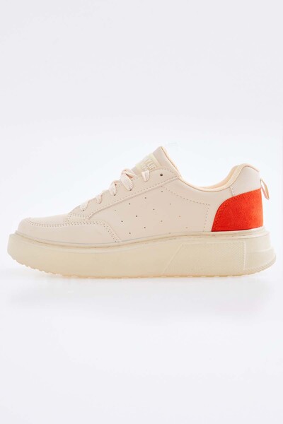 Tommylife Wholesale Beige - Terracotta Comfy Women's Sneakers - 89105 - Thumbnail