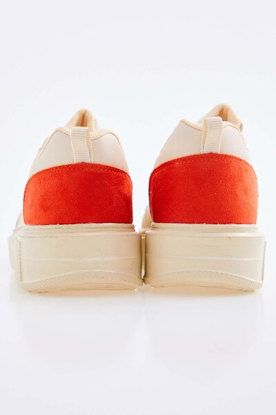 Tommylife Wholesale Beige - Terracotta Comfy Women's Sneakers - 89105 - Thumbnail