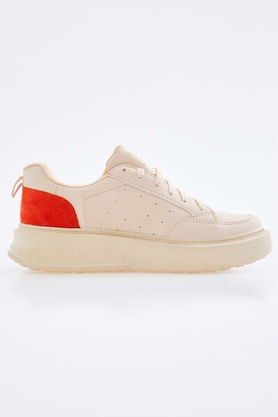 Tommylife Wholesale Beige - Terracotta Comfy Women's Sneakers - 89105 - Thumbnail