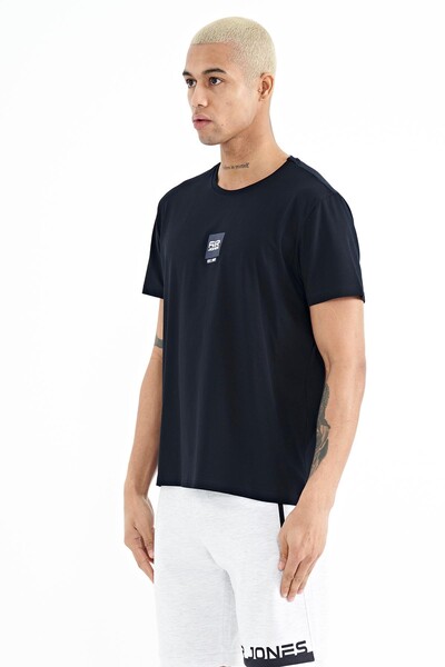 Tommylife Wholesale Bert Crew Neck Standard Fit Printed Men's T-Shirt 88210 Navy Blue - Thumbnail