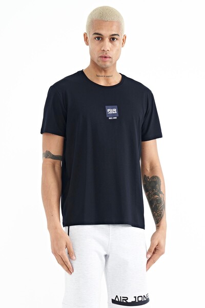 Tommylife Wholesale Bert Crew Neck Standard Fit Printed Men's T-Shirt 88210 Navy Blue - Thumbnail