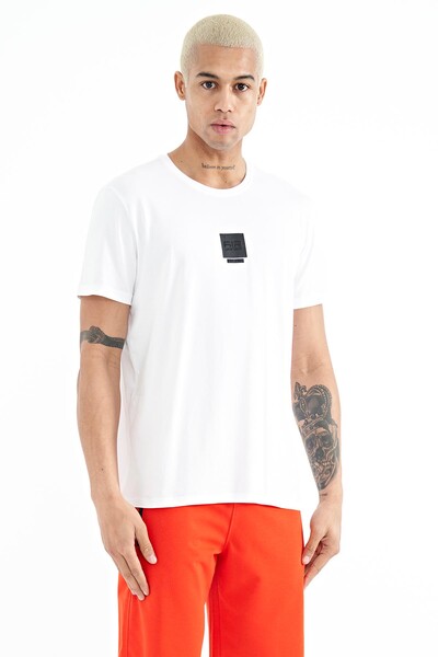 Tommylife Wholesale Bert Crew Neck Standard Fit Printed Men's T-Shirt 88210 White - Thumbnail