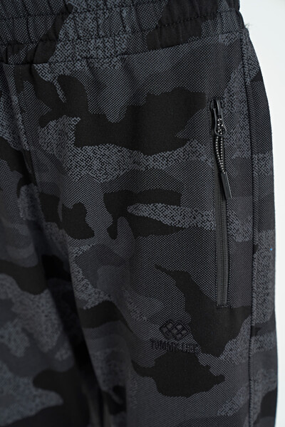 Tommylife Wholesale Black Camouflage Standard Fit Jogger Boys' Sweatpant - 11096 - Thumbnail