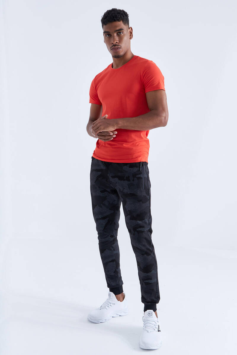 TOMMYLIFE - Tommylife Wholesale Black Camouflage With Camouflage Pattern Slim Fit Jogger Men's Sweatpant - 84754