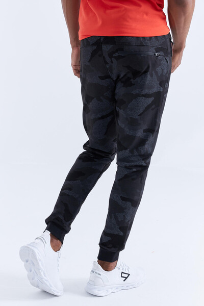 Tommylife Wholesale Black Camouflage With Camouflage Pattern Slim Fit Jogger Men's Sweatpant - 84754 - Thumbnail