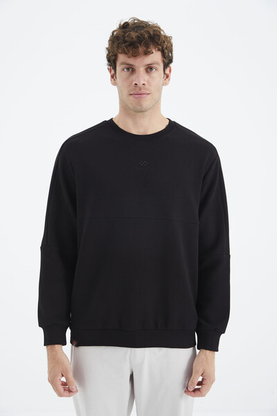 Tommylife Wholesale Black Crew Neck Relaxed Fit Boys' Sweatshirt - 88297 - Thumbnail