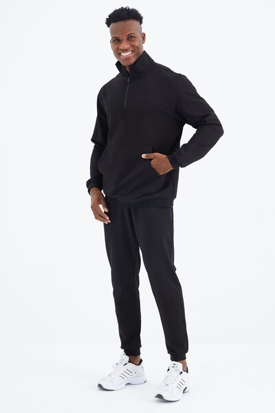 Tommylife Wholesale Black Herbert Stand Collar Tracksuit Set - 85233 - Thumbnail