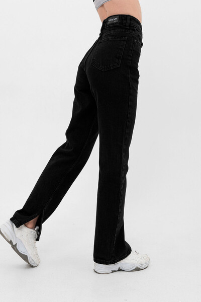 Tommylife Wholesale Black High Waist Standard Fit Women's Trousers - 02037 - Thumbnail