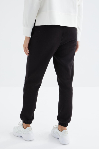 Tommylife Wholesale Black High Waisted Comfy Jogger Women's Sweatpants - 94624 - Thumbnail