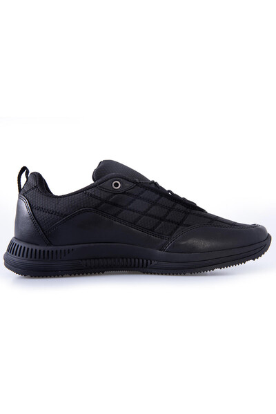 Tommylife Wholesale Black Lace Up Faux Leather Men's Sneakers - 89096 - Thumbnail