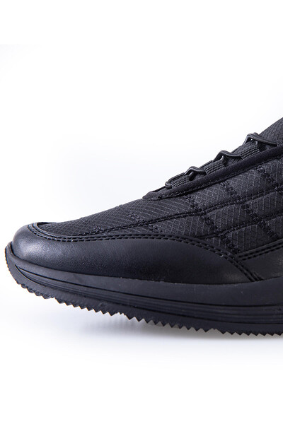 Tommylife Wholesale Black Lace Up Faux Leather Men's Sneakers - 89096 - Thumbnail