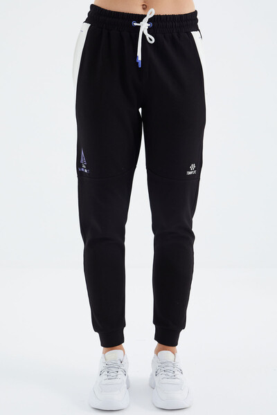 Tommylife Wholesale Black Laced Comfy Women's Sweatpants - 94645 - Thumbnail