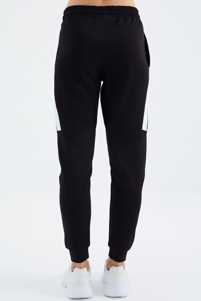 Tommylife Wholesale Black Laced Comfy Women's Sweatpants - 94645 - Thumbnail