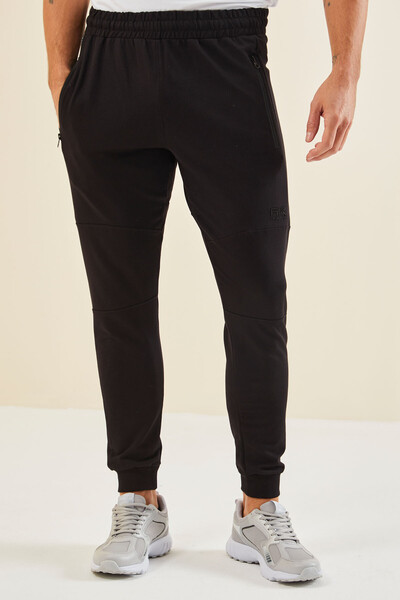 Tommylife Wholesale Black Laced Men's Sweatpants - 84917 - Thumbnail