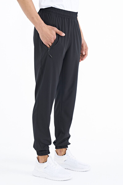 Tommylife Wholesale Black Men's Basic Comfy Elastic Cuff Sweatpants - 84826 - Thumbnail