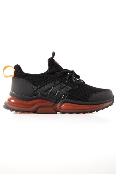 Tommylife Wholesale Black - Orange Men's Sneakers - 89108 - Thumbnail