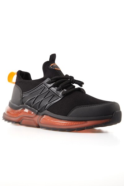 Tommylife Wholesale Black - Orange Men's Sneakers - 89108 - Thumbnail