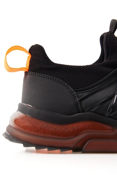 Tommylife Wholesale Black - Orange Men's Sneakers - 89108 - Thumbnail