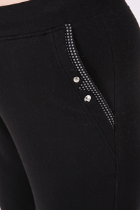 Tommylife Wholesale Black Pocketed Comfy Straight Leg Women's Big Size Sweatpants - 94014 - 8