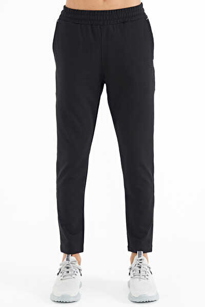 Tommylife Wholesale Black Pocketed Standard Fit Men's Sweatpants - 84967 - Thumbnail