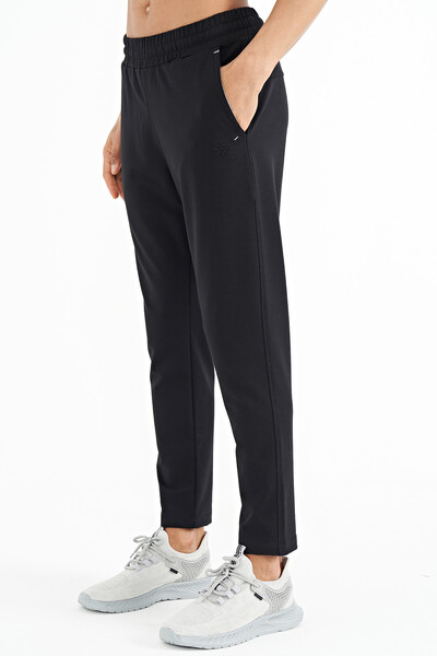 Tommylife Wholesale Black Pocketed Standard Fit Men's Sweatpants - 84967 - Thumbnail