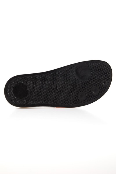 Tommylife Wholesale Black Printed Men's Slipper - 89085 - Thumbnail