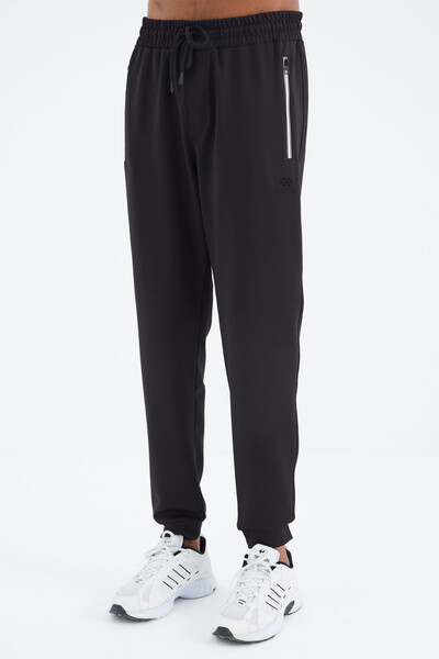 Tommylife Wholesale Black Relaxed Fit Men's Sweatpants - 84993 - Thumbnail