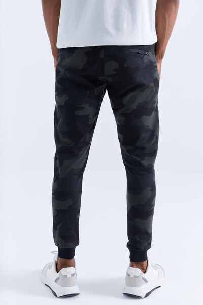 Tommylife Wholesale Black Shadow With Camouflage Pattern Slim Fit Jogger Men's Sweatpant - 84754 - Thumbnail