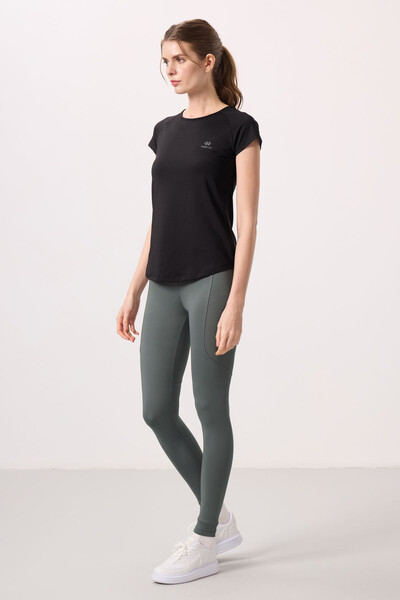 Tommylife Wholesale Black Short Sleeve Standard Fit Crew Neck Women's T-Shirt - 97101 - Thumbnail