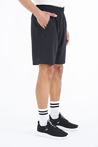 Tommylife Wholesale Black Side Pocket Detailed Elastic Men's Short - 81238 - Thumbnail