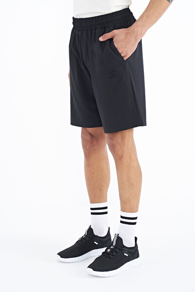 Tommylife Wholesale Black Side Pocket Detailed Elastic Men's Short - 81238 - Thumbnail