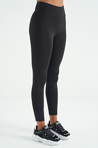 Tommylife Wholesale Black Slim Fit Women's Leggings - 94627 - Thumbnail