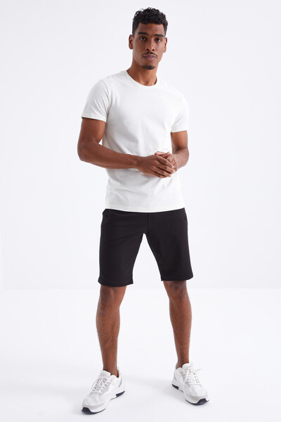 TOMMYLIFE - Tommylife Wholesale Black Standard Fit Basic Men's Short - 81212