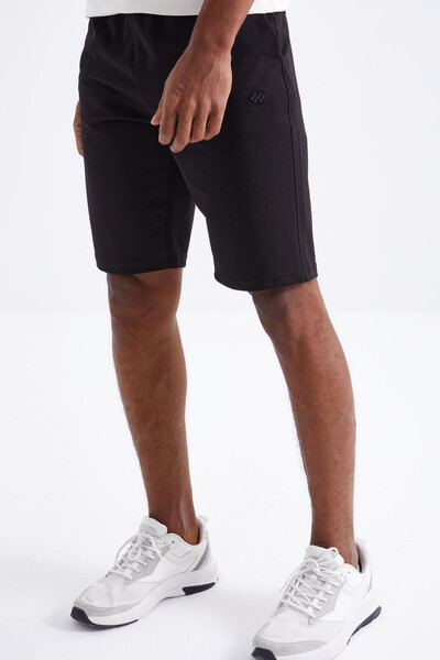 Tommylife Wholesale Black Standard Fit Basic Men's Short - 81212 - Thumbnail