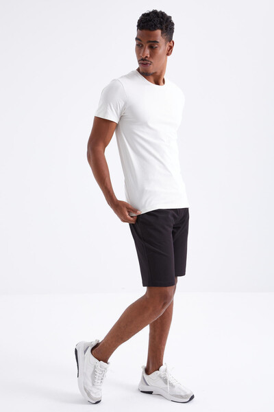 Tommylife Wholesale Black Standard Fit Basic Men's Short - 81212 - Thumbnail