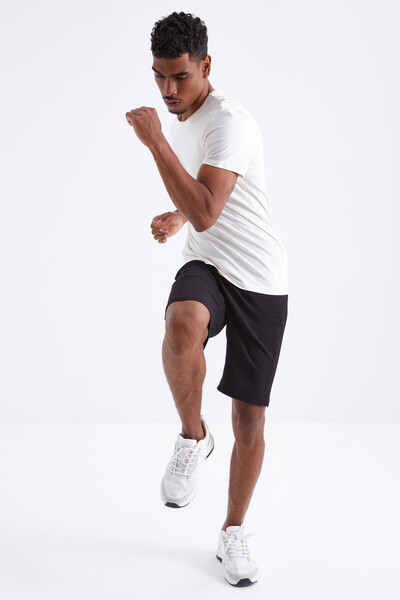 Tommylife Wholesale Black Standard Fit Basic Men's Short - 81212 - Thumbnail