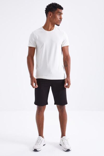 Tommylife Wholesale Black Standard Fit Basic Men's Short - 81212 - Thumbnail