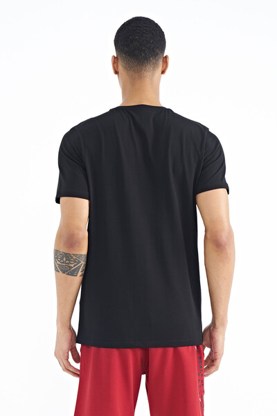 Tommylife Wholesale Black Standard Fit Crew Neck Men's T-Shirt - 88171 - Thumbnail