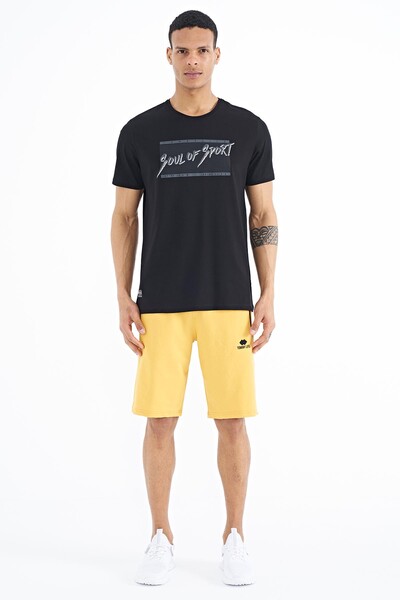 Tommylife Wholesale Black Standard Fit Crew Neck Men's T-Shirt - 88172 - Thumbnail