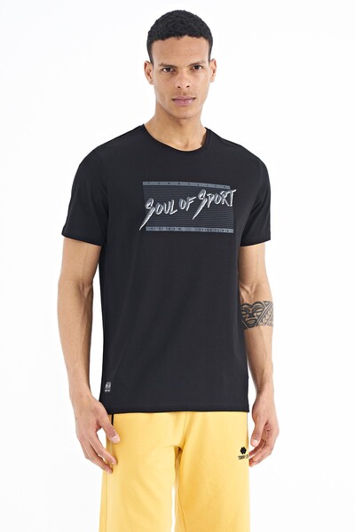 Tommylife Wholesale Black Standard Fit Crew Neck Men's T-Shirt - 88172 - Thumbnail