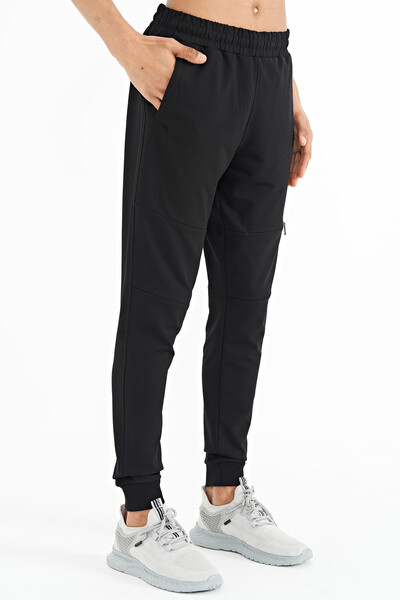 Tommylife Wholesale Black Standard Fit Men's Jogger Sweatpants - 84958 - Thumbnail