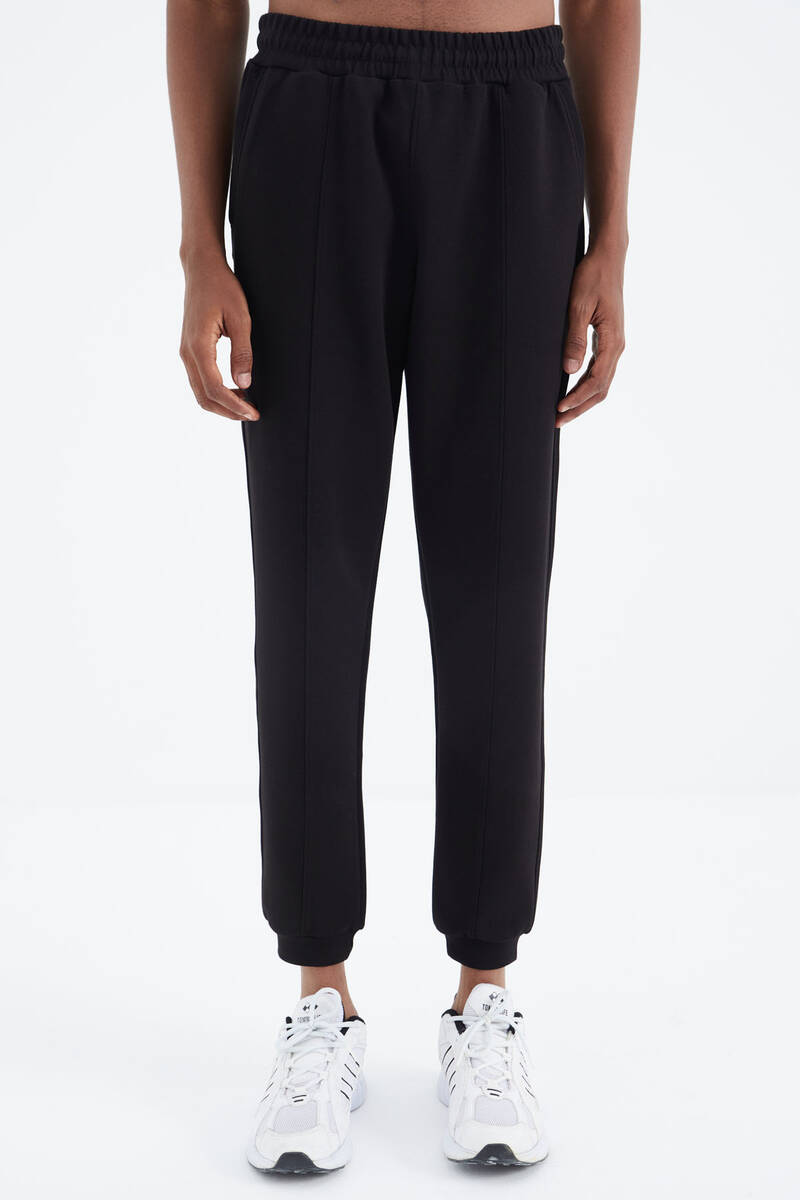 TOMMYLIFE - Tommylife Wholesale Black Standard Fit Men's Sweatpants - 84994