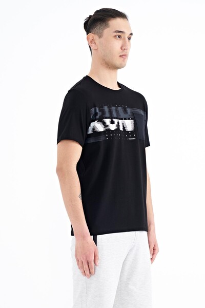 Tommylife Wholesale Black Standard Fit Men's T-shirt - 88200 - Thumbnail