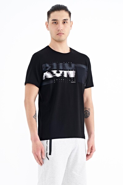 Tommylife Wholesale Black Standard Fit Men's T-shirt - 88200 - Thumbnail