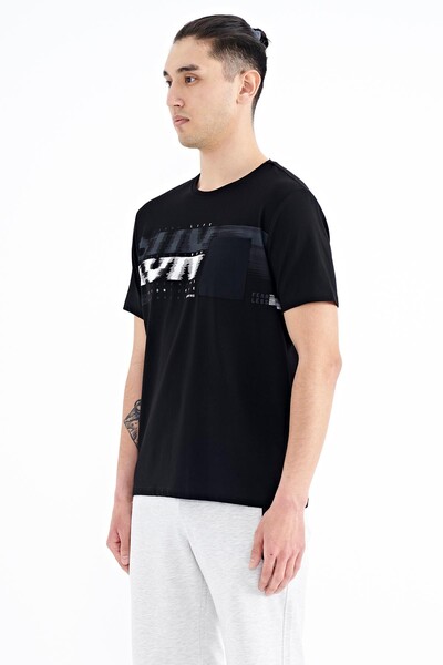 Tommylife Wholesale Black Standard Fit Men's T-shirt - 88200 - Thumbnail